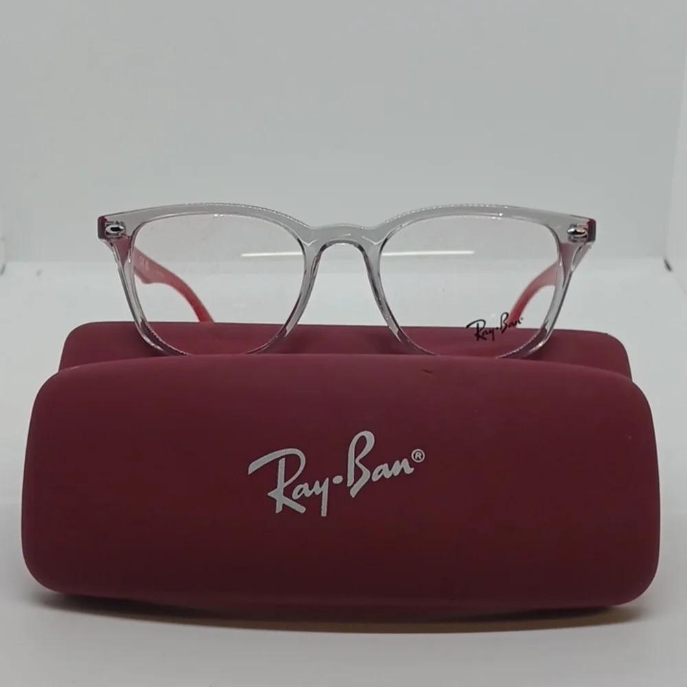 NWT KIDS RAY-BAN EYEGLASS FRAMES 1601 CLEAR RED